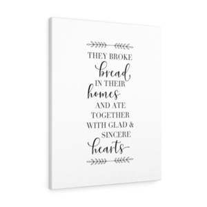 Scripture Sign  Together with Glad & Sincere Bible Verse Canvas Christian Wall